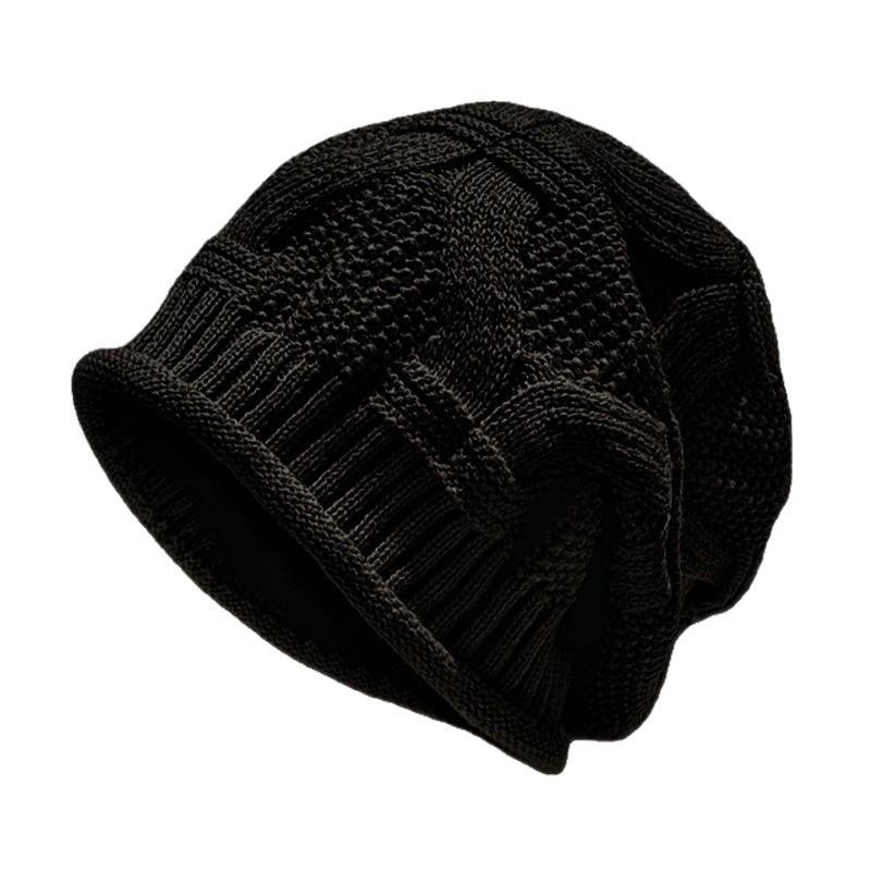 Autumn and winter stacking hat fashionable versatile big head circumference loose confinement nightcap bag head cold-proof knitted wool hat women