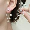 Korean ins cold wind niche design stud earrings, long tassel fashion earrings, diamond-encrusted mango star tassel earrings