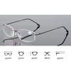 Women Rimless Reading Glasses Anti Blue Light Anti Fatigue Presbyopic Glasses Clear Lens Cut Edge Design