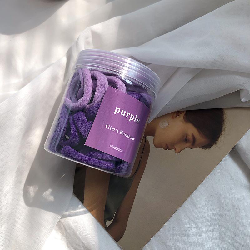 50 Gradient Color Seamless Hair Ties for Girls – High Elasticity Candy Color Bands