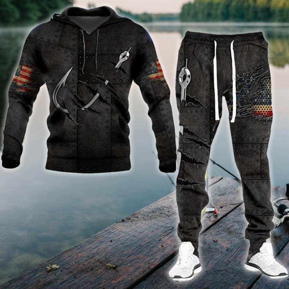 Camo Fishing Hunting 3D Printed Men Hoodies/Tracksuit Fashion Spring Autumn Man Clothing Suit Casual Long Sleeve Jogging Suits