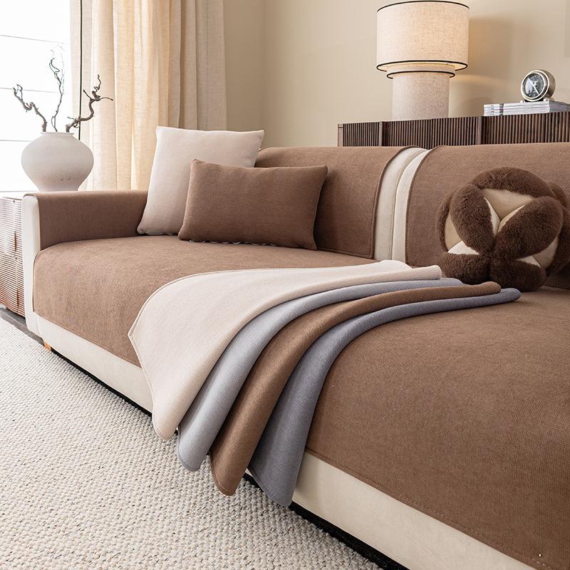1pcs Modern Minimalist Sofa Cushion Wear Resistant Anti Slip Cat Scratch Resistant Sofa Cover Pad Living Room Decoration Solid Color Couch Mats