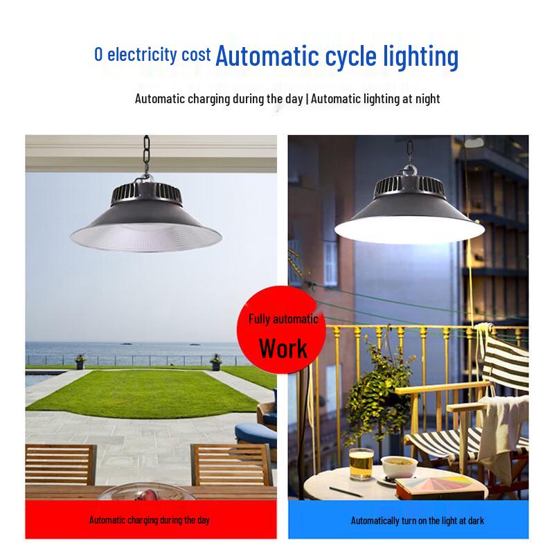 E1000 Solar Outdoor Dual Pendant Light with 3 Color Modes