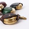 Portable Ashtray Butt Holder Leather Brass Stylish Keychain Leather Multi Case Present Clamp Black [Cramp] Men's