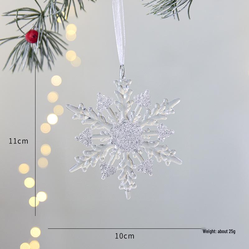 NUCHI Glitter Acrylic Snowflake Ornament for Christmas Tree Decorations