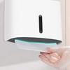 Wall Mounted Adhesive Multifold Paper Towel Holder Box for Bathrooms Plastic Tissue Dispenser Case with Visible Window