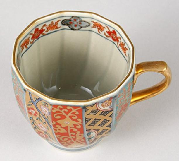 Rinkurou Kiln Gold Colored Twisted Pattern Coffee Bowl Dish 009376C760