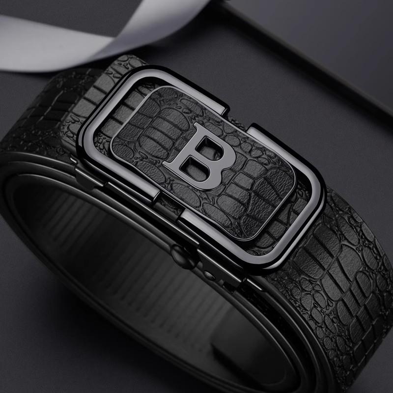 Fashionable Men's Crocodile Pattern Automatic Buckle Belt With Men's Jeans Casual Belt Trendy Men's Business Design Belt