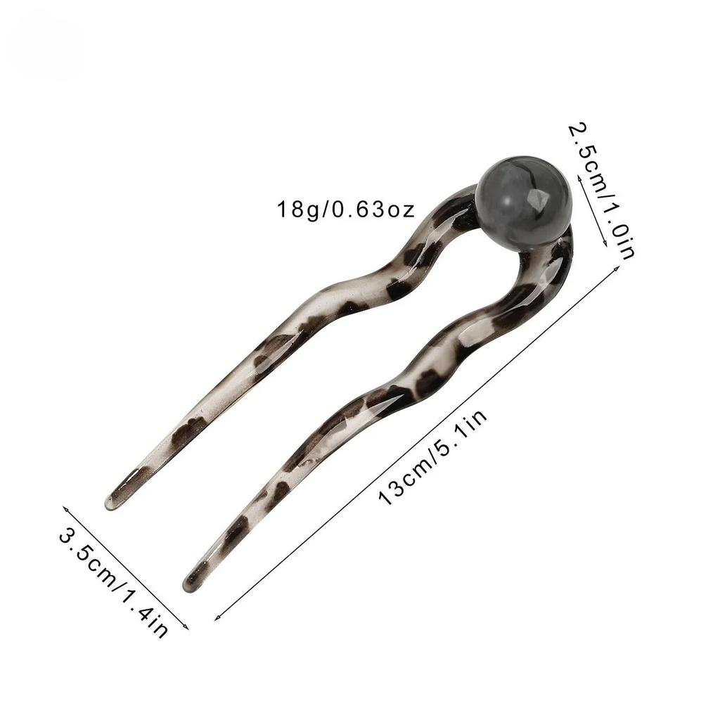 U-förmige Essigsäure-Haarnadel Einfache Perlen Haarstab Frauen Mädchen Farbige U-förmige Unregelmäßige Haarnadel Schmuck Styling Accessoires