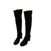Neuer Stil Damen Schuhe Ärmel Damen Stiefel Winter Warm halten Spitz Wildleder Uni Hoher Schaft Klobige Absätze Damenstiefel