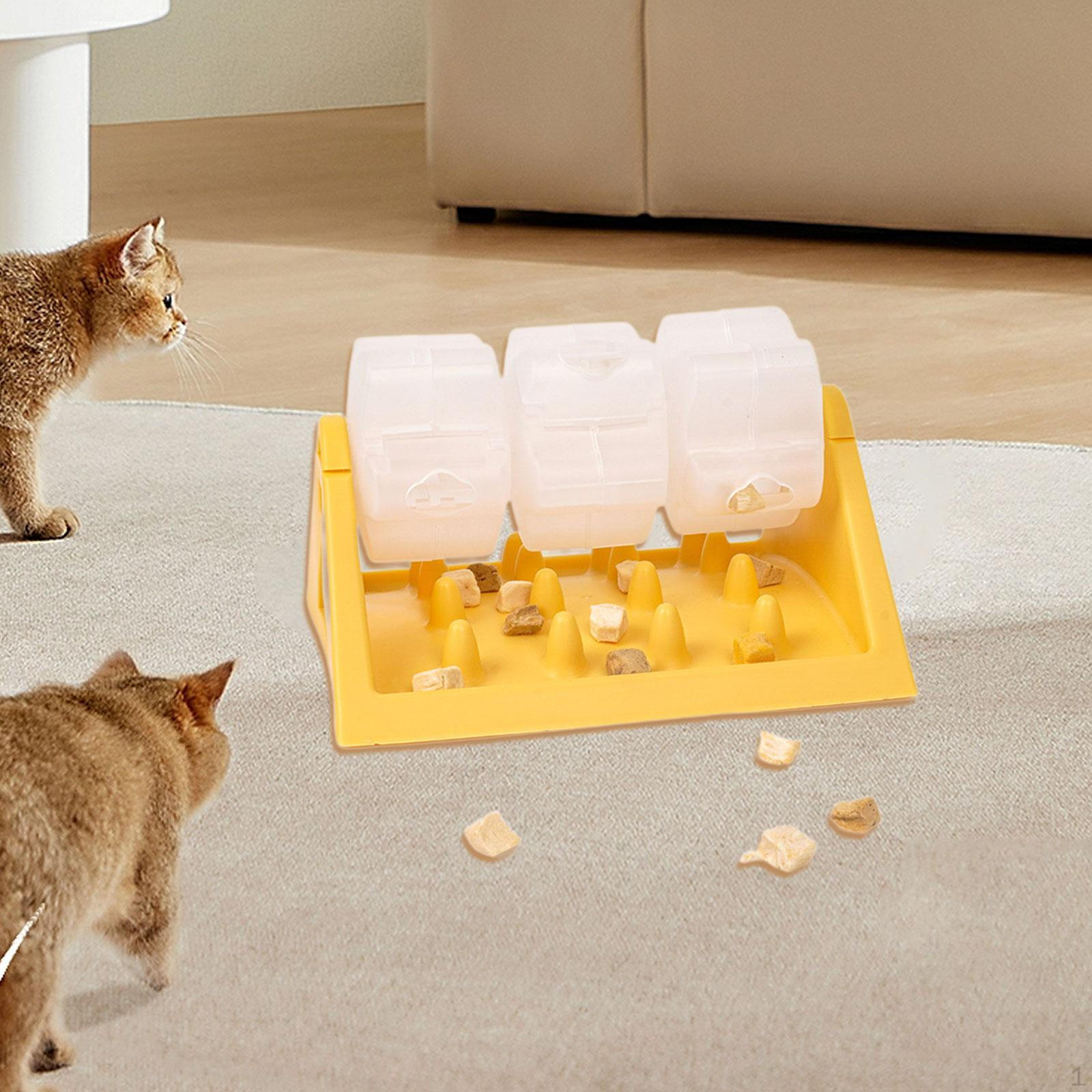 

Puzzle Feeder Slow Bowl Treat Dispensing Toy for Cat жовтий