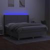 VidaXL Slat Bed Base with Mattress and LED, Upholstered Bed, Double Bed, Adult Bed for Interior Bedroom, 3138813