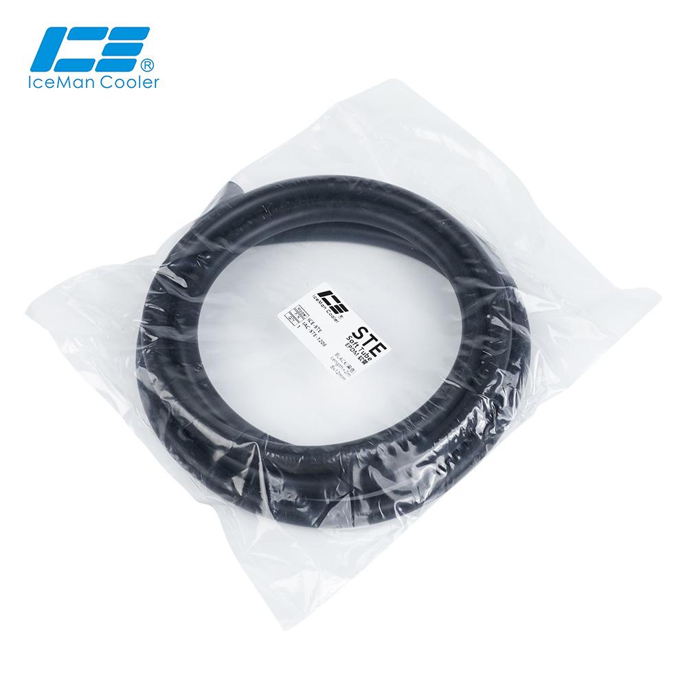 IceManCooler 8x12MM Hose Tube EPDM For Server Water Cooling Loop Build,Matte Black Soft Pipe,,2 Meters