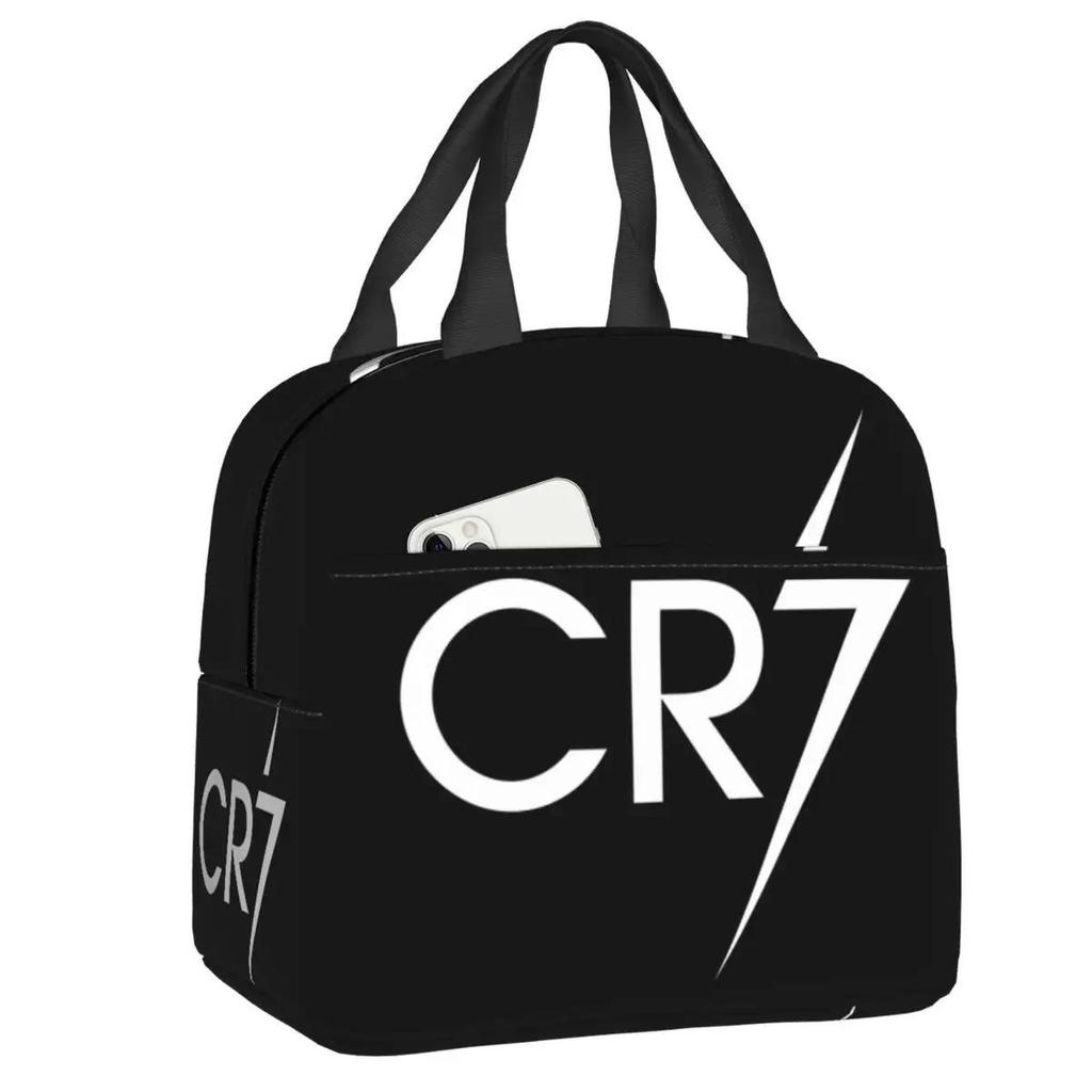 Cristiano Ronaldo World Cup Insulated Lunch Bag - Cartoon Bento Design, Oxford Cloth, Perfect for Campus and Office