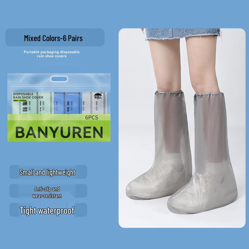 Portable Waterproof Thick Transparent Disposable Shoe Covers - Individually Packed for Outdoor Use