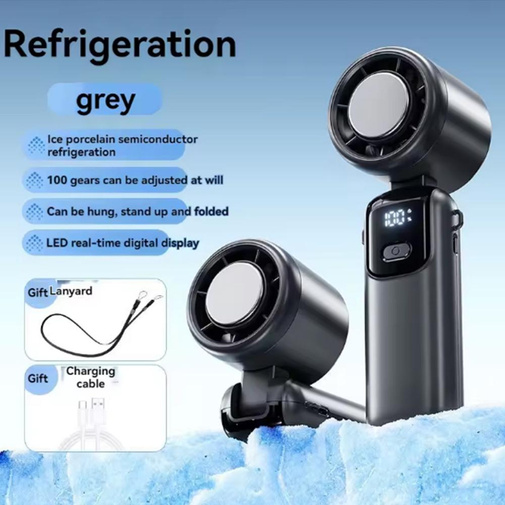 

100 Speed Infinitely Mini Handheld Fan Small Electric Fan Outdoor Travel серый
