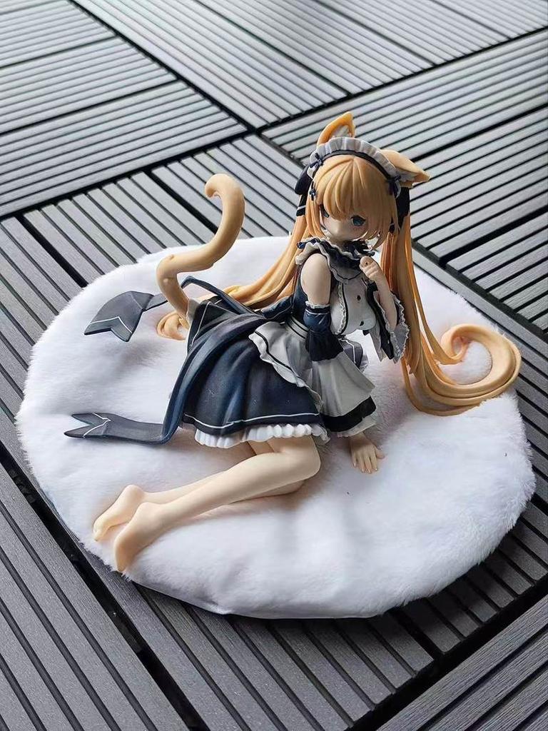 Generic Virtual Vtuber Garden Serena Cat Ear Maid Figure Anime Cat Girl Statue Pc Case Decor Desktop Ornament Collectible Model