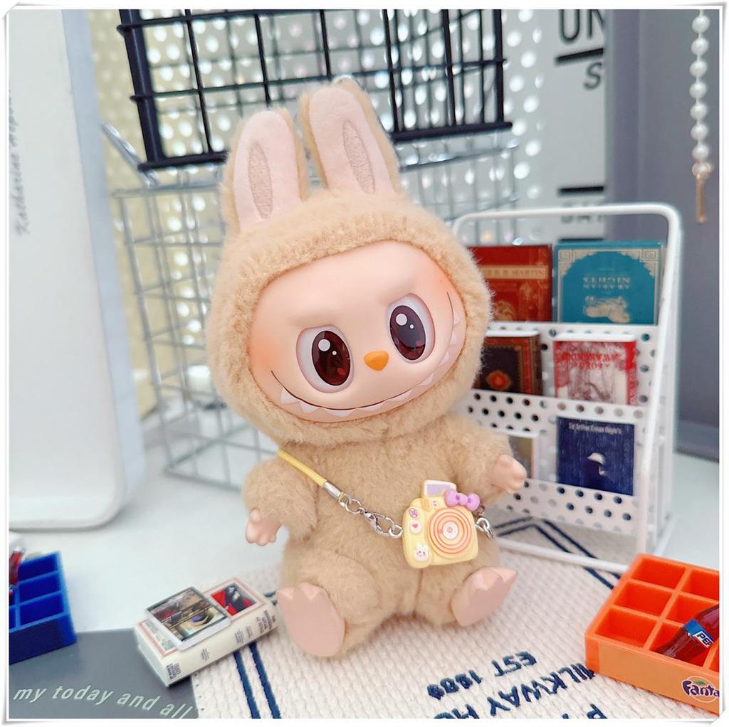 First, Second, and Third Generation Labubu Doll Clothes: 17cm Plush Onesie for 10cm Labubu Dolls, Cute Cartoon Design