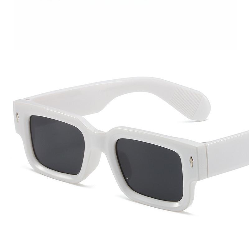 Fashion Retro Thick Leg Square Frame Sunglasses Men Women Popular Brand Small Frame Rice Nail Sun Glasses Oculos De Sol