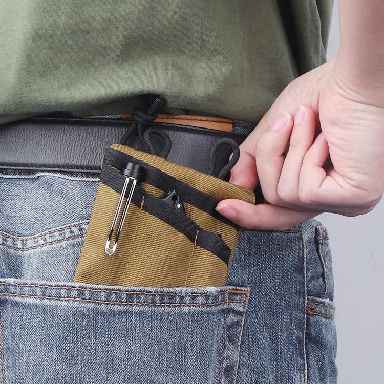 1PC Compact Pocket Organizer Pouch Multifunctional for Camping Hiking Mountaineering Card Key EDC Tool Storage Bag