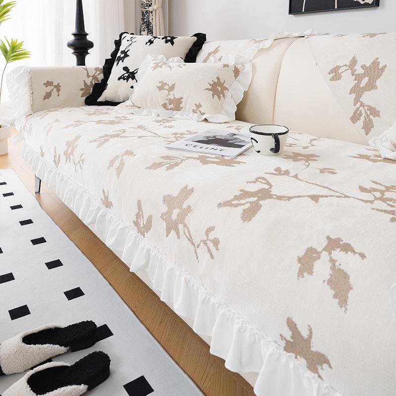 New French Retro Sofa Cushion, Universal Light Luxury In All Seasons, One-Piece Straight-Row Combination Sofa Cover Cover Cloth