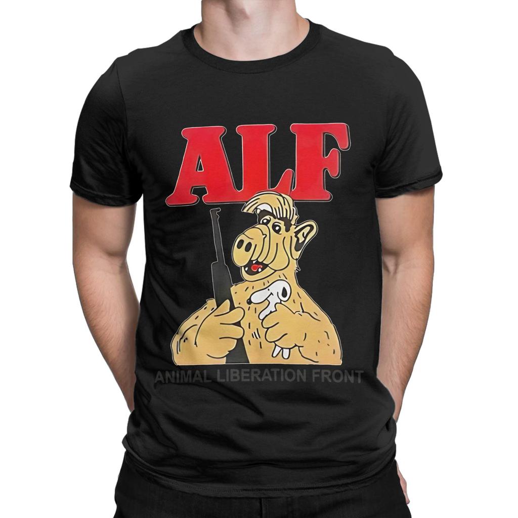 ALF Animal Liberation Front Funny Mashup Graphic 100% Cotton T-Shirt ALF The Animated Series To