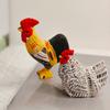 Wooden Rooster Sculpture Handcrafted Car Desk Home Decor Gift For Birthday