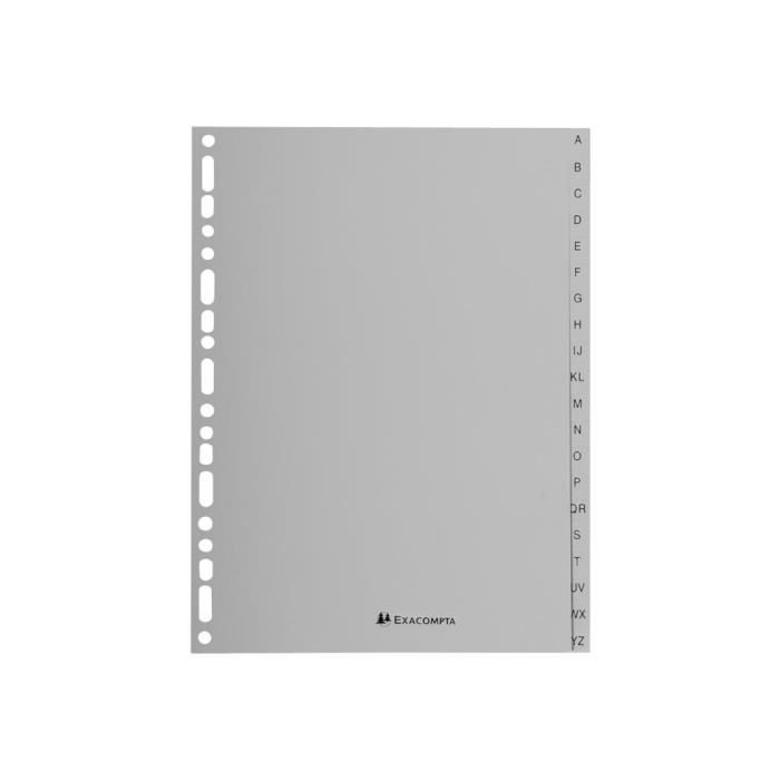 Exacompta Intercalaire 20 positions A-Z A4 à onglets gris