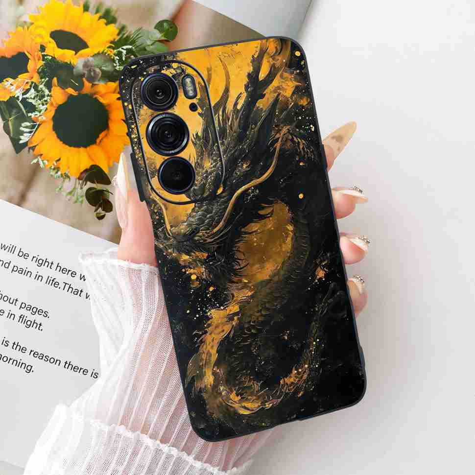 For Motorola Edge X30 5G Case Silicone TPU Black Cover For Motorola Edge X30 x30 XT2201-2 XT2201-6 Colorful Flowers Phone Casing