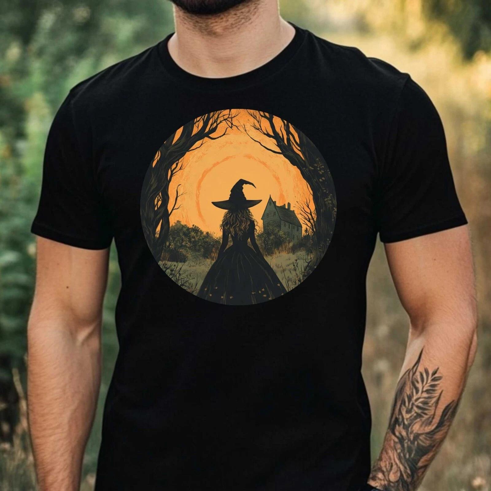 T-Shirt Herren Gruselige Hexe Motiv Baumwolle Größe XS bis 5XL L