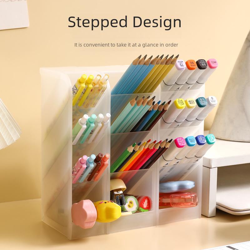 Porte-stylo transparent multi-grilles style nordique pour étudiants