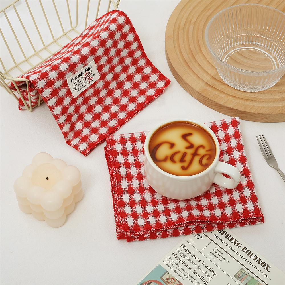 Față de masă din pânză Retro Roșu Carouri Seturi de masă Crăciun Covoraș pentru masă de sufragerie Suport de pahar Pânză de fundal pentru aranjarea mâncării Decor pentru casă