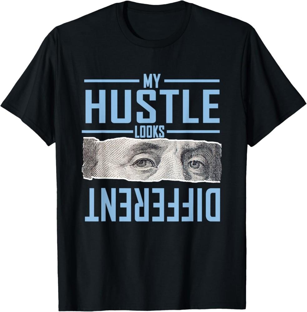 

Синяя футболка с графическим принтом My Hustle Look Different, унисекс 2XL