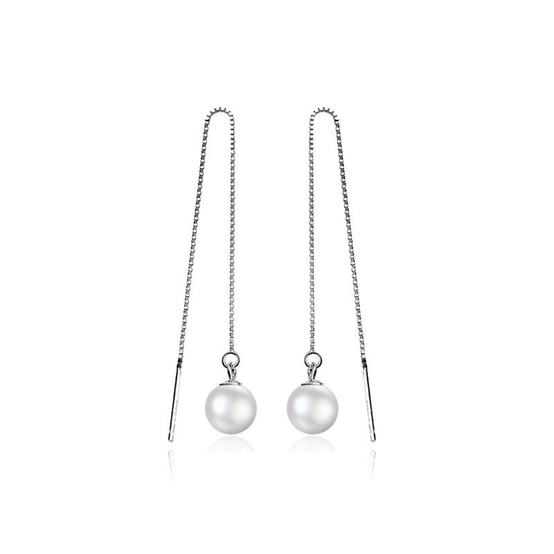 

Длинные женские серьги-кабели с кисточками из чистого жемчуга, не вызывающие аллергию, модные и универсальные ювелирные изделия