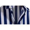Camicia da uomo a maniche corte a righe rosse e bianche, con bottoni, stile casual estivo da spiaggia