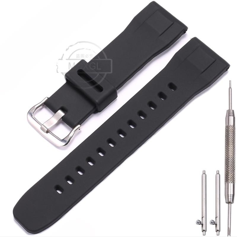 Curea de ceas din silicon pentru seria Casio PROTREK PRG-650Y Prg600 PRW-6600 Bandă de ceas 24mm Brățară