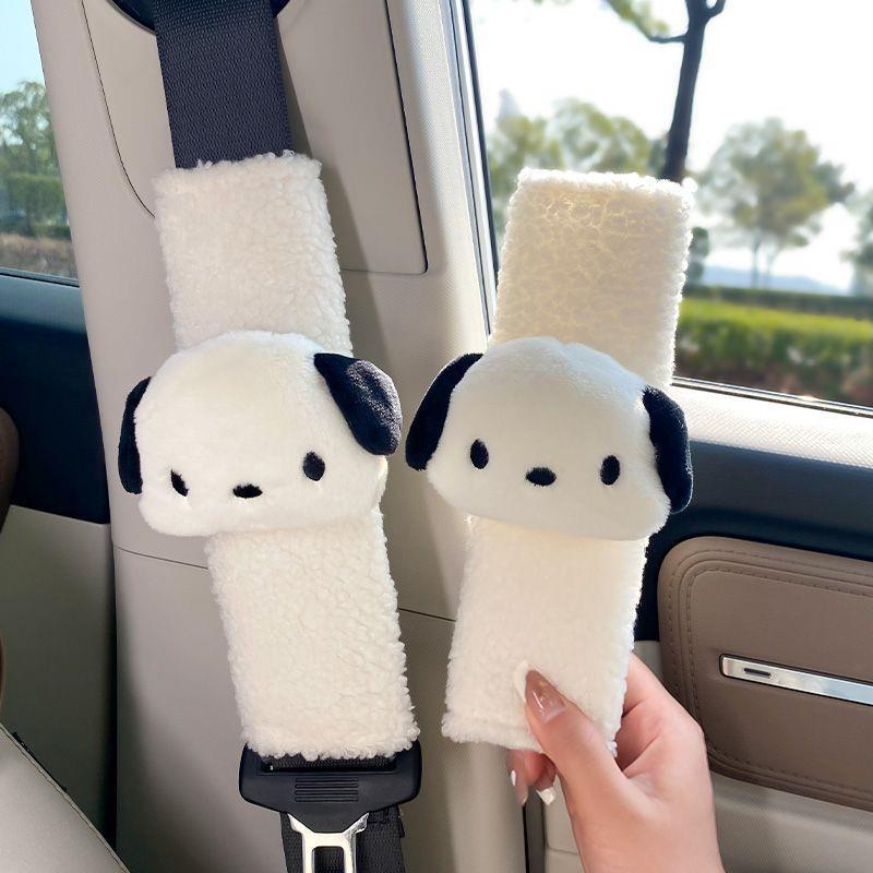 Cute Puppy Car Seat Belt Shoulder Protector, Car Plush Comfortable Seat Belt Protector, Car Interior Supplies