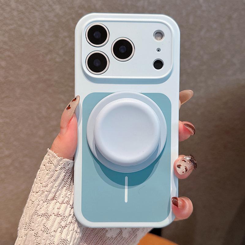 Liquid Silicone For Magsafe Magnetic Phone Case For iPhone 17 16 15 Pro Max 17Pro 16Pro Stand Holder Shockproof Cover