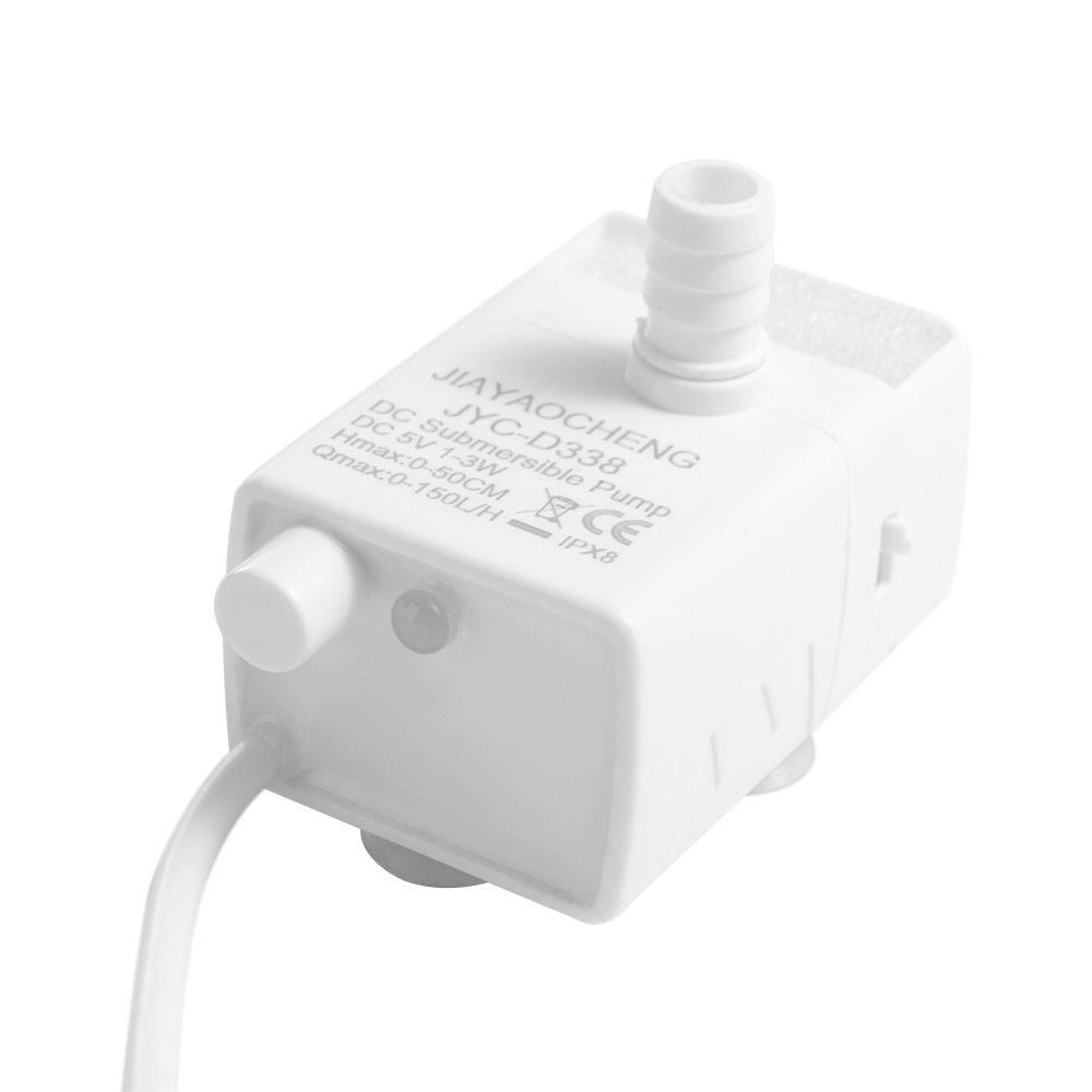 Ultra-quiet Pet Water Dispenser Pump 3 Suction Cups 5V Mini Submersible Pump LED Light Filter Water Fountain Pump Replacement