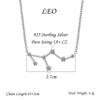 jiamiaoi 12 Constellation Necklace 925 Sterling Silver Constellation Pendant Necklace Delicate Rhinestone Constellation Sign Elegant Cubic Zirconia