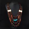 Retro Ethnic Style Wooden Necklace Fashion Style Bohemia Long Stylish Multi-Layer Sweater Chain Performance Accessories Women