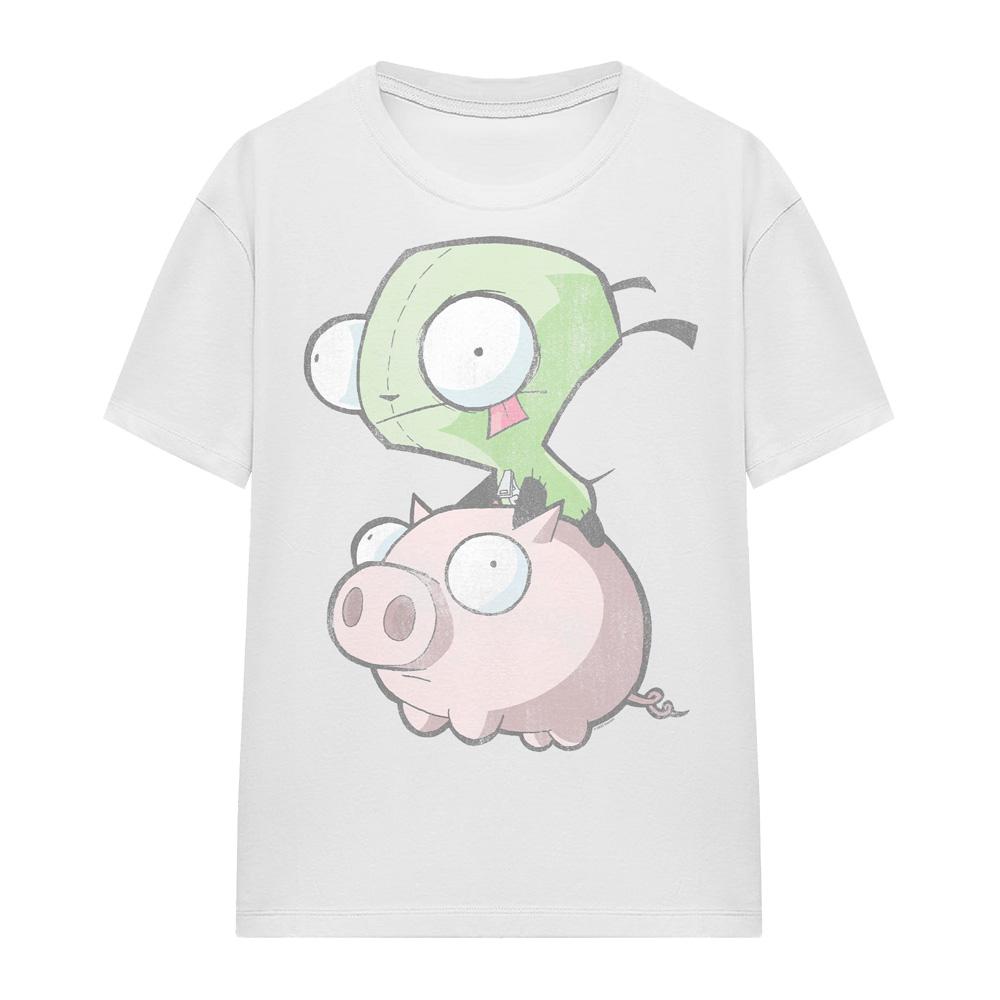 Invader Zim Unisex Adult Gir & Pig T-Shirt