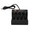 Akkuladegerät DC4.2V 4 Schacht Wiederaufladbare Bucht mit USB-Kabel Passend für 3.7V Liion
