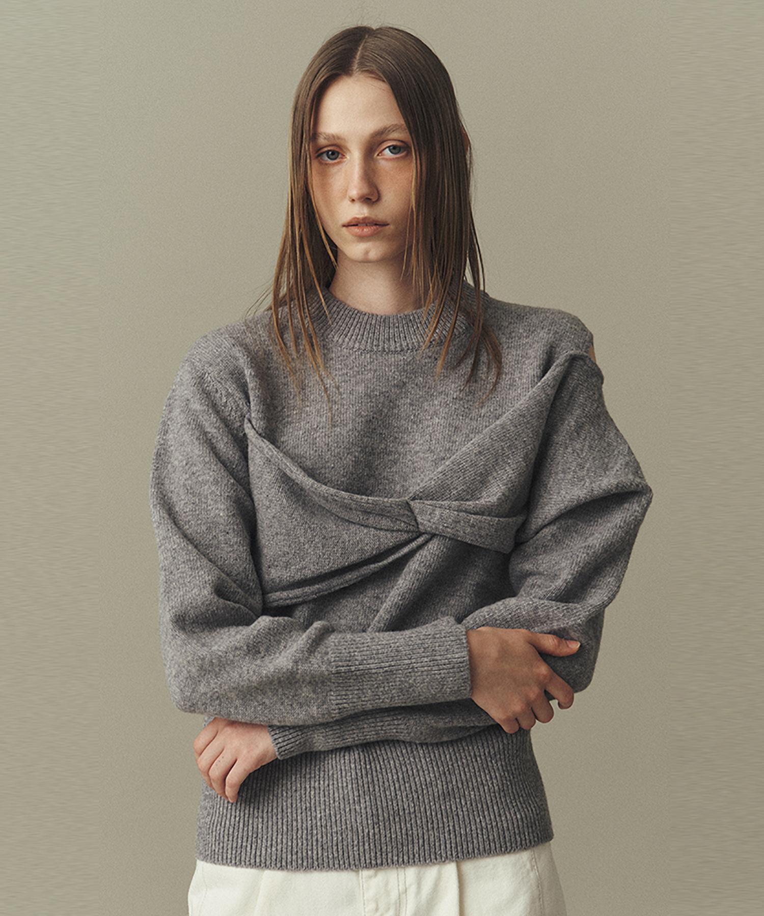 Awi Twisted Bustier Sweater_Misty Gray Misty Grey/Ff