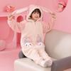Girls Warm Coral Fleece Pajama Set With Feet Winter Sleepwear Toddlers 3-8 Years Soft Cozy One-Piece Sleepsuit