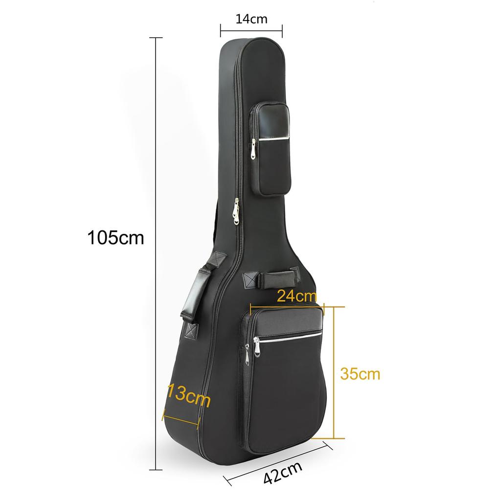 Acoustic Guitar Gig Bag for Inch Guitar Case 8mm Sponge Guitar Soft Case Musical Instrument Bag Lightweight Thick Shoulder Large Capacity Pocket