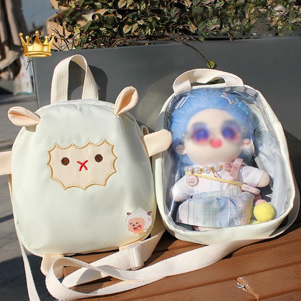 [YUYAKESHI] Ita-Bag Show Bag, Clear BackpackShoulder Bag, Lamb, Perfect for Going Out, Single-Sided Transparent, Plush Pouch, Moe Merchandise, 2-Way,