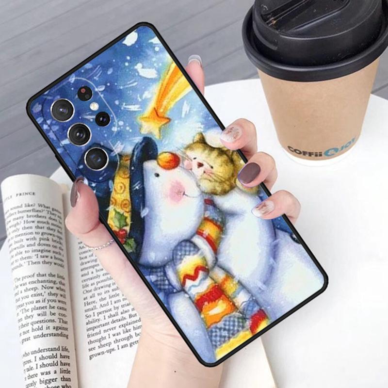 Christmas Snowman Penguin Santa Reindeer Phone Case Cover For Samsung Galaxy S24 S25 Ultra S21 S22 S10E Note 10 Plus 20 FE S23