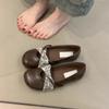 Retro Mary Jane shoes femininity elegant simple round head shallow mouth soft sole ballet shoes