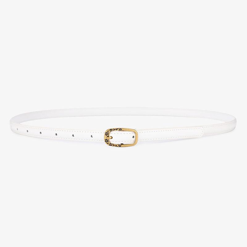Simple Retro-Style Women's Slim Leather Belt - Fashion Accessory